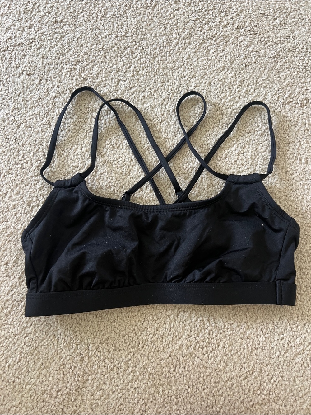 Kona Sol Black Crisscross Strappy Bikini Top